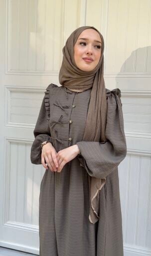 HAFSA ÇİZGİLİ MODAL ELBİSE 