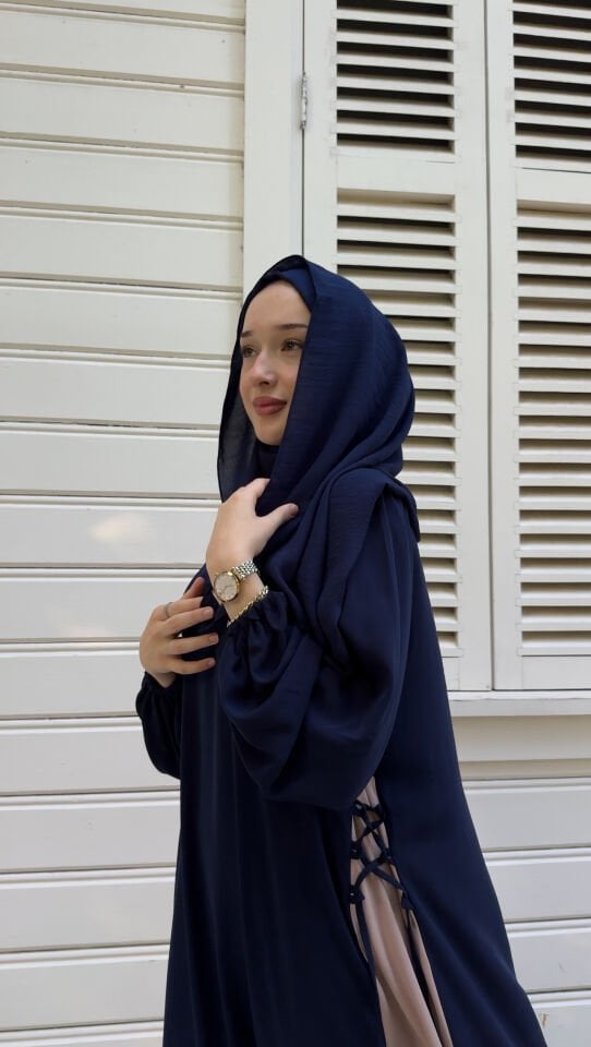 FATIMA MODEL LACİVERT ŞAL TAKIM