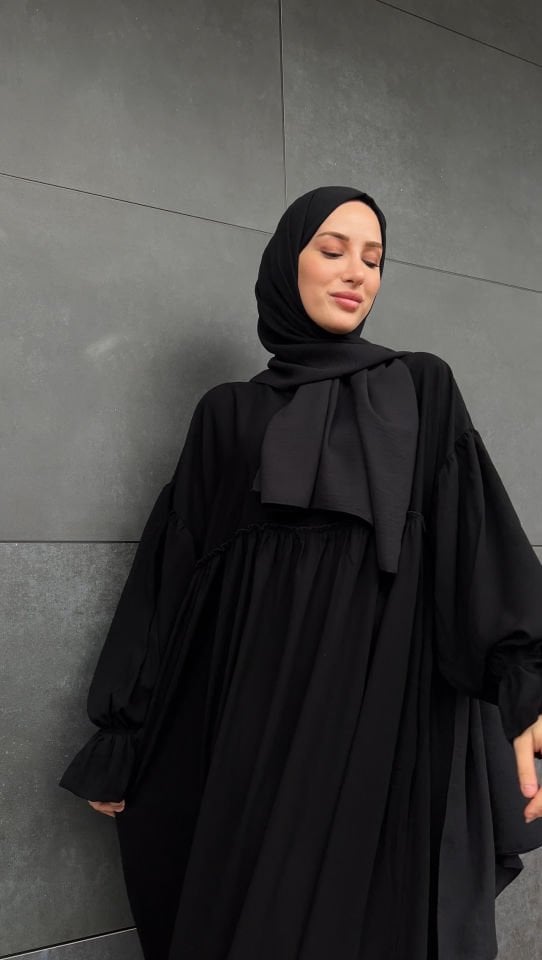 SİYAH SAREL ELBİSE