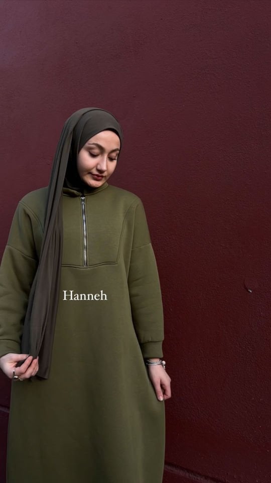 KIŞLIK SWEAT ELBİSE YEŞİL