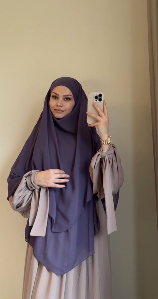 KOYU BEJ MİHRİMAH VE MOR SUFLE TAKIM