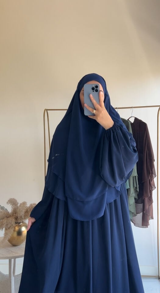 LACİVERT MAVERA ŞİFON SUFLE TAKIM