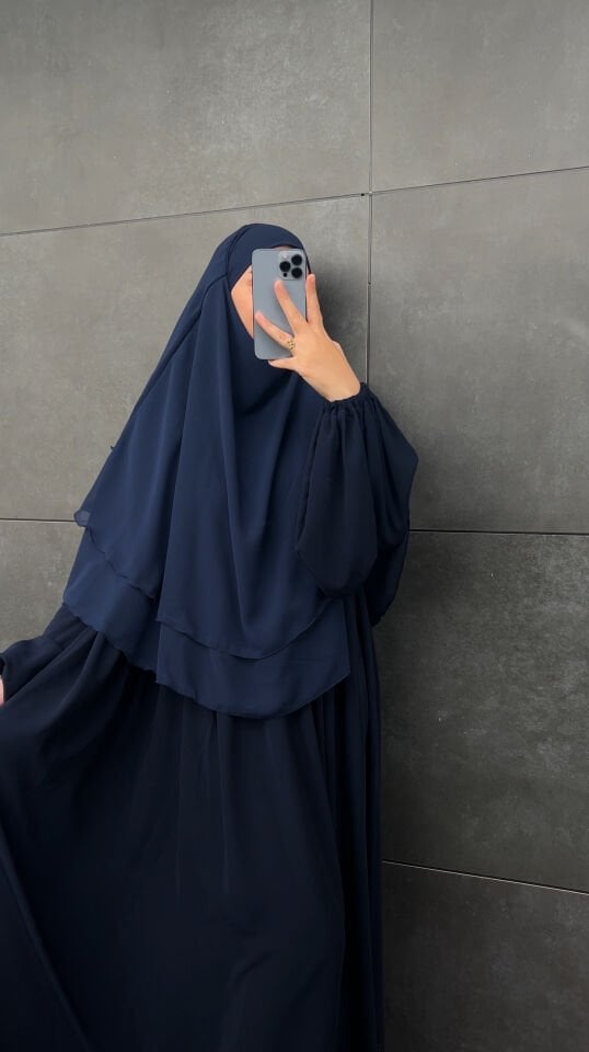 LACİVERT MAVERA ŞİFON SUFLE TAKIM