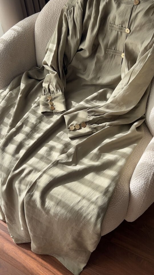 LİN MODEL MODAL  ELBİSE SOFT YEŞİL