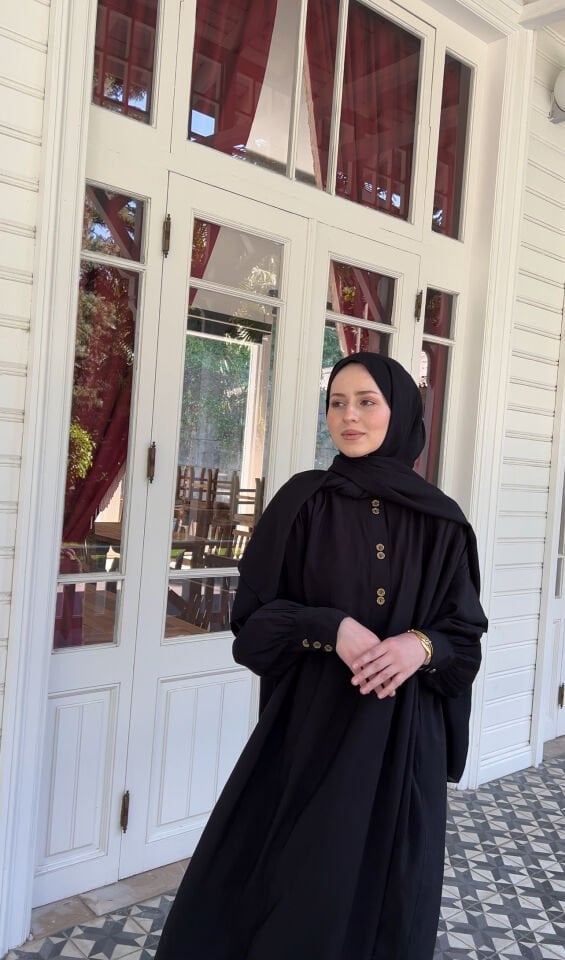 LİN MODEL MODAL ELBİSE SİYAH