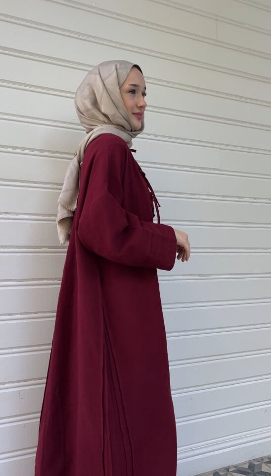 AVİN MÜSLİN ELBİSE BORDO
