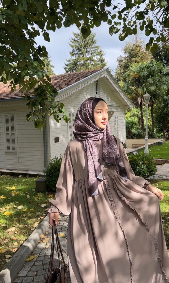 HENA  YARIM DÜĞME ELBİSE BEJ