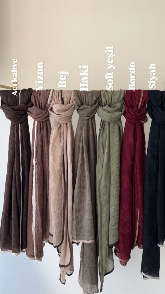 ETNİK DESEN MÜSLİN ŞAL SİYAH