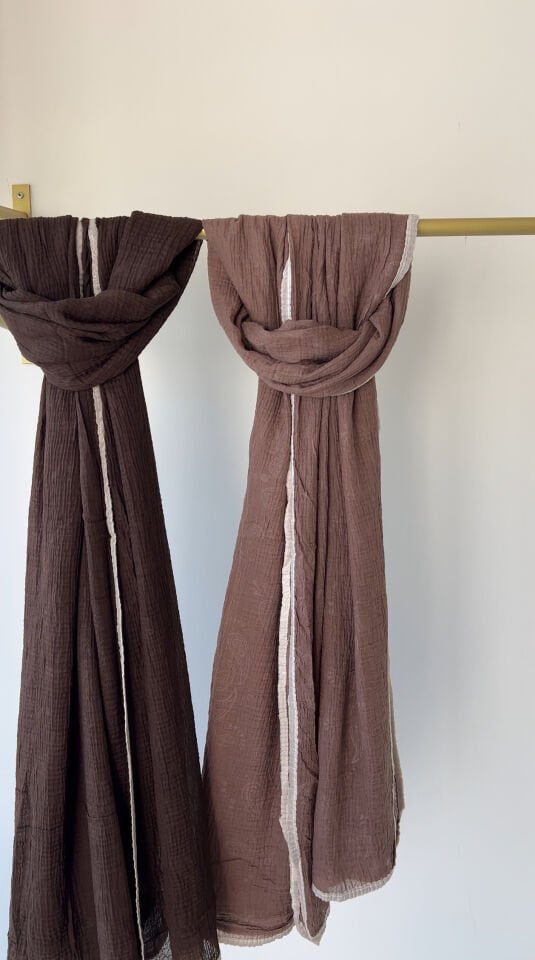 ETNİK DESEN MÜSLİN ŞAL VİZON