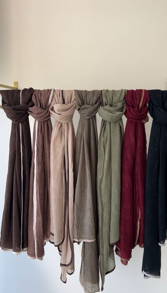 ETNİK DESEN MÜSLİN ŞAL BORDO