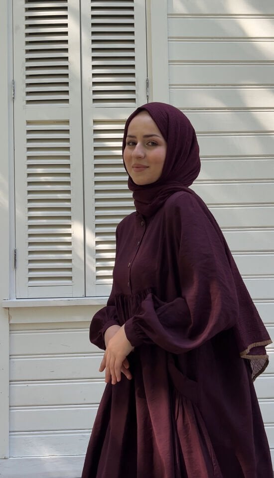 MÜSLİN ŞAL KOYU BORDO