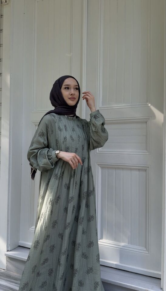 HELEN ELBİSE ÇAĞLA FÜME MÜSLİN ŞAL TAKIM