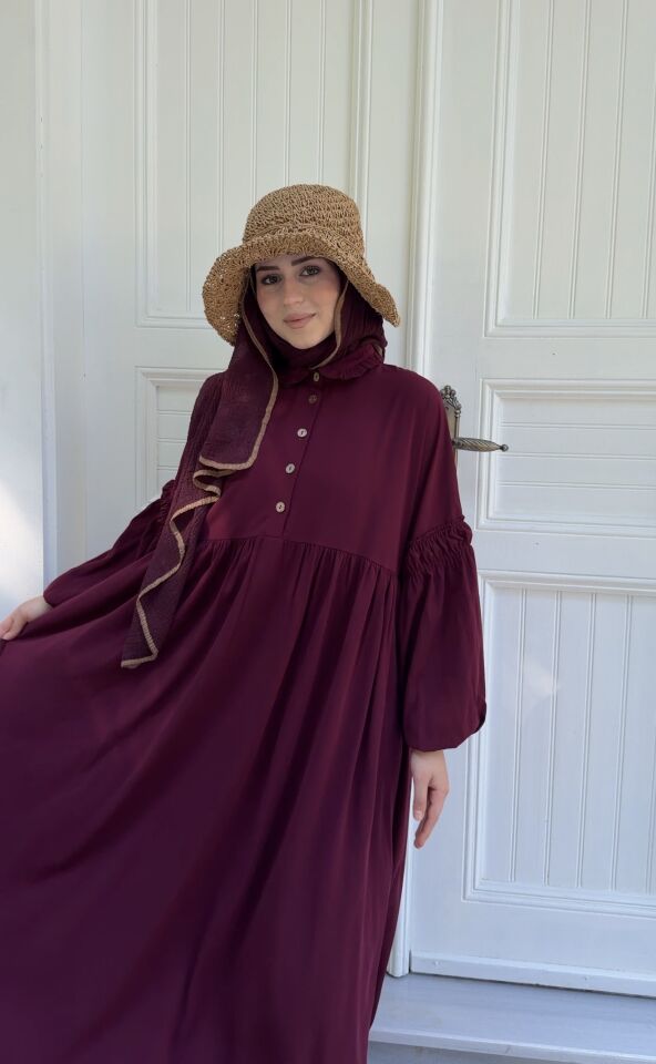 HÜMA ELBİSE BORDO