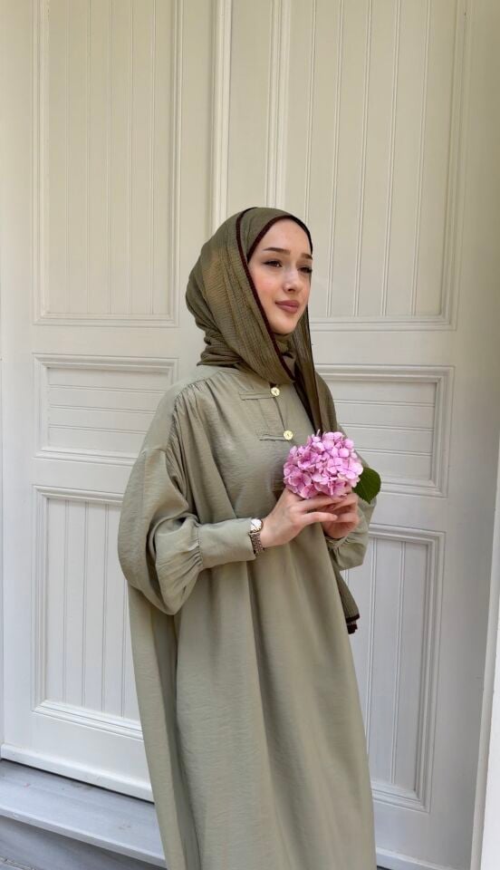 LİN MODEL MODAL ELBİSE SOFT YEŞİL