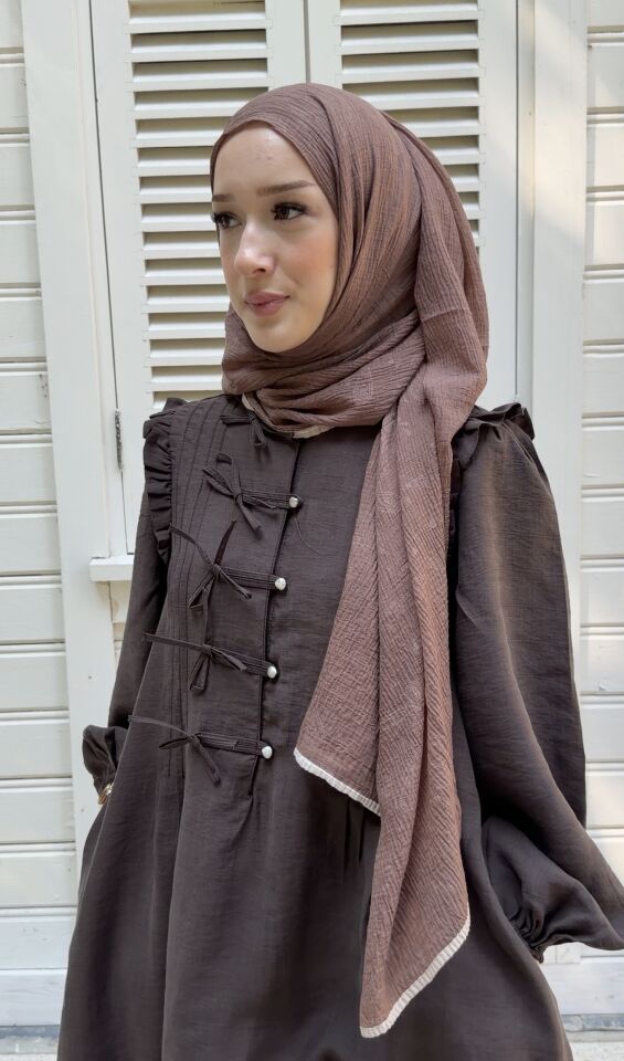 HAFSA ELBİSE BROWN KAHVE