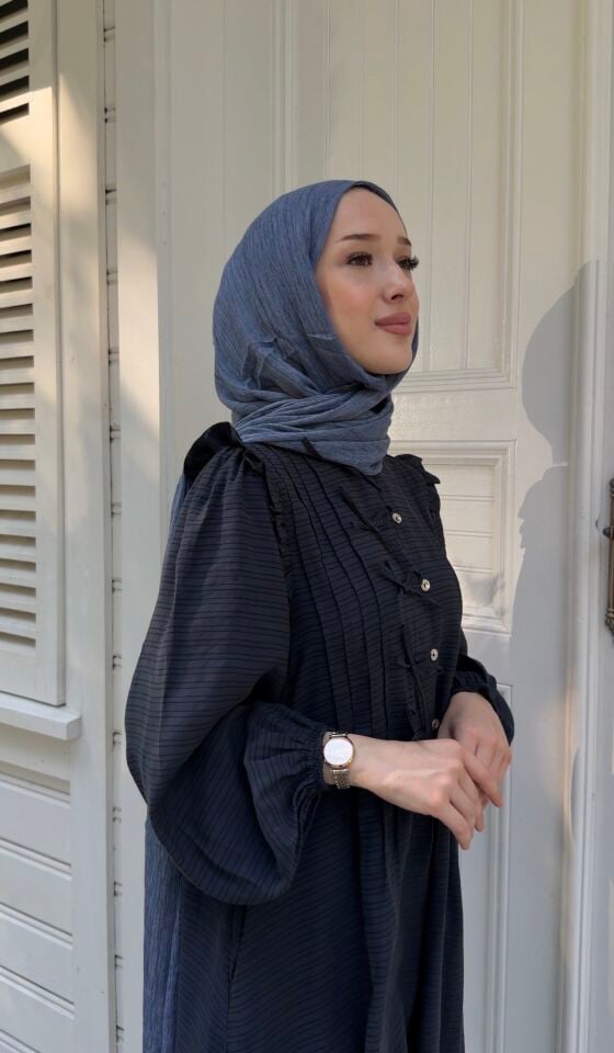 HAFSA ELBİSE LACİVERT